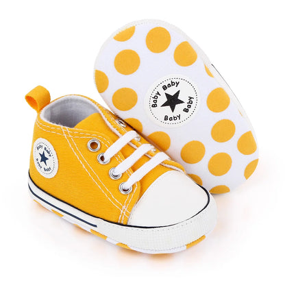 Baby Canvas Sneakers – Classic Soft Sole Non-Slip First Walker Shoes for Boys & Girls