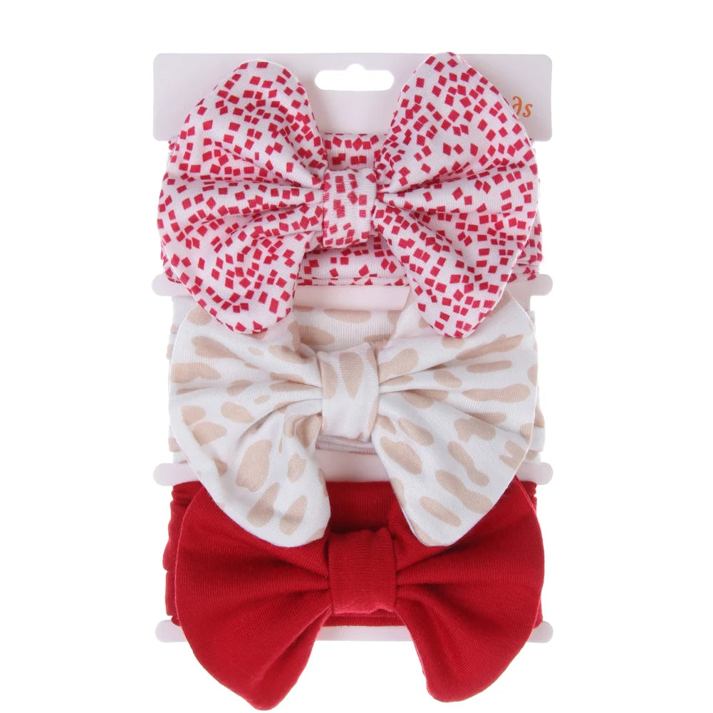 Baby Headbands 3-Pack – Cute Cotton Bow & Print Hairbands for Newborns