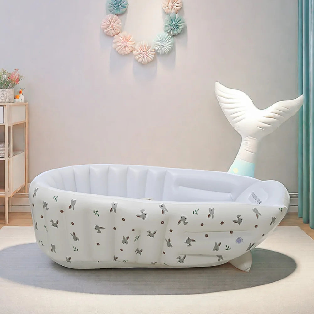 Baby Inflatable Bathtub – Portable Cartoon Animal Swimming Pool for Newborns & Toddlers