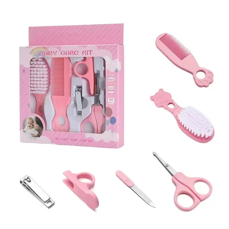 Baby Grooming Kit – 5-in-1 BPA-Free Newborn Care Set with Comb, Brush, Nail Clippers & Scissors