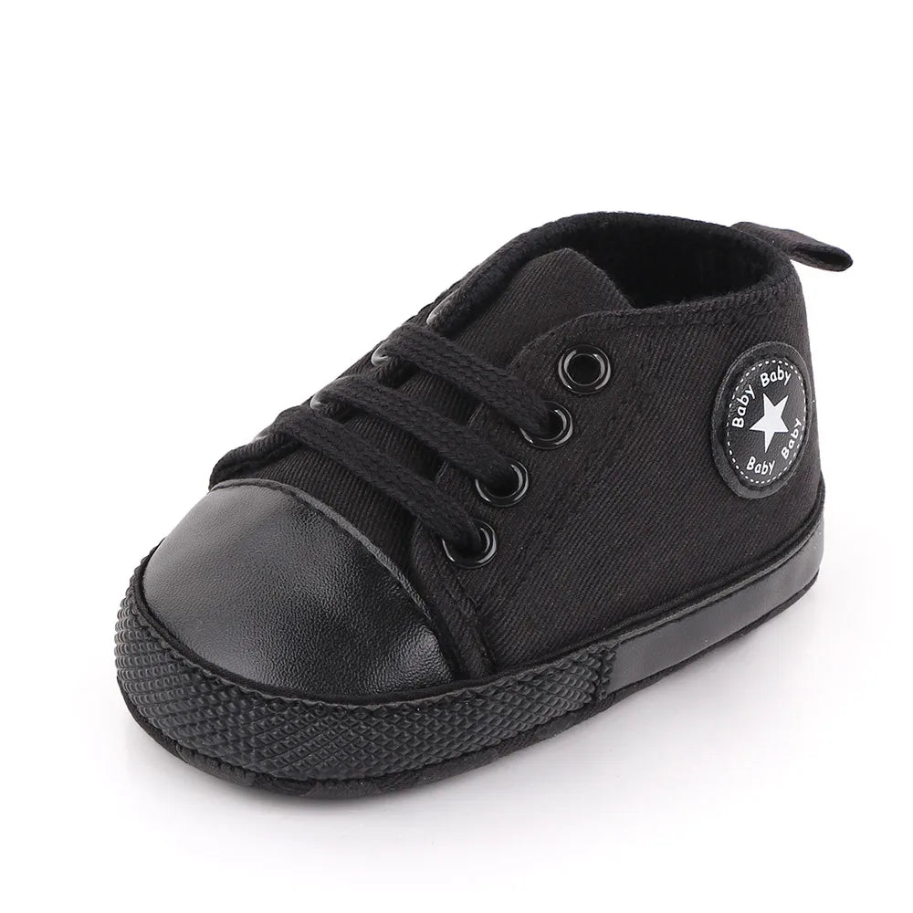 Baby Canvas Sneakers – Classic Soft Sole Non-Slip First Walker Shoes for Boys & Girls