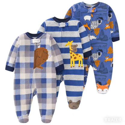 Baby Winter Fleece Romper – Warm Unisex Jumpsuit for Newborns 3–12 Months