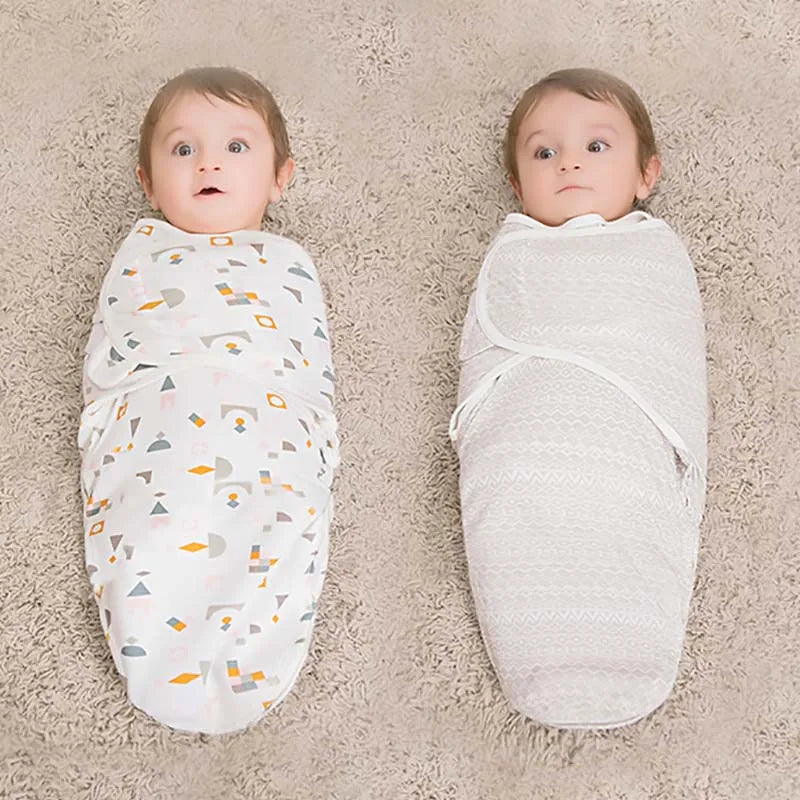 Newborn Baby Swaddle Blanket & Hat Set – Cartoon Cotton Wrap for 0-6 Months