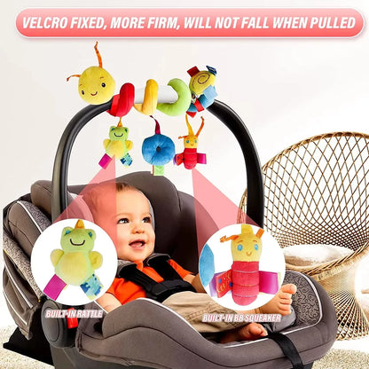 Baby Crib Hanging Rattle Toy – Soft Spiral Stroller & Car Seat Mobile for Newborns