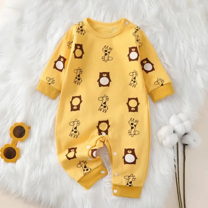 Newborn Baby Cotton Romper – Soft Long Sleeve Infant Clothes for Boys & Girls 0–18 Months