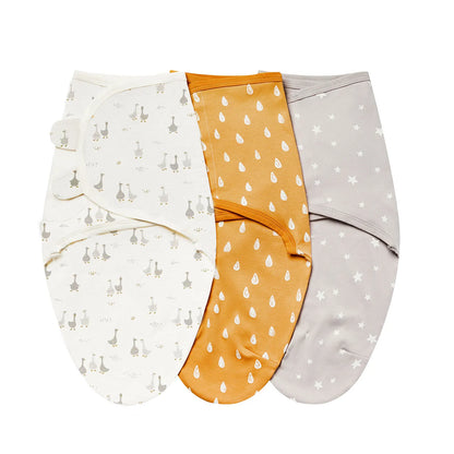 Baby Swaddle Blanket 3-Pack – 100% Cotton Adjustable Newborn Wrap Set for 0–6 Months