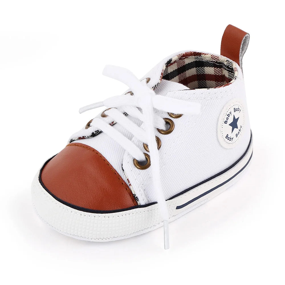 Baby Canvas Sneakers – Classic Soft Sole Non-Slip First Walker Shoes for Boys & Girls
