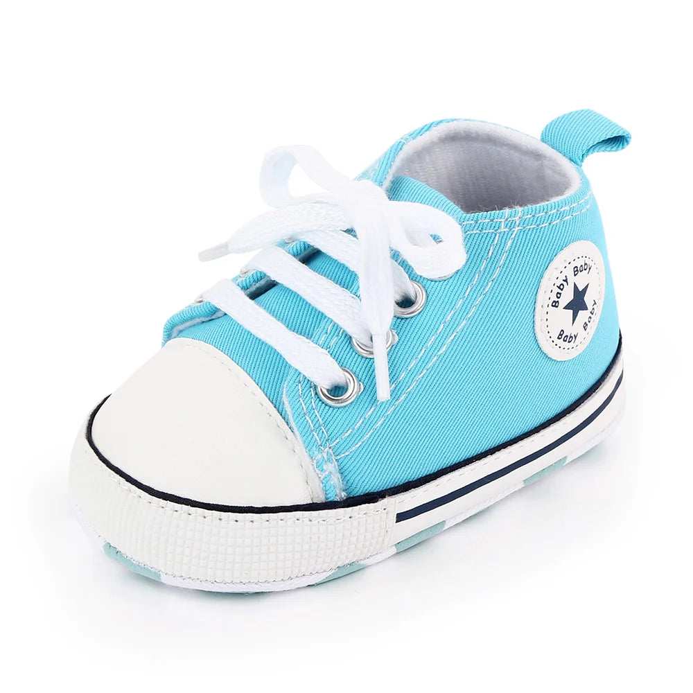 Baby Canvas Sneakers – Classic Soft Sole Non-Slip First Walker Shoes for Boys & Girls