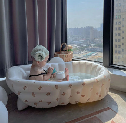 Baby Inflatable Bathtub – Portable Cartoon Animal Swimming Pool for Newborns & Toddlers