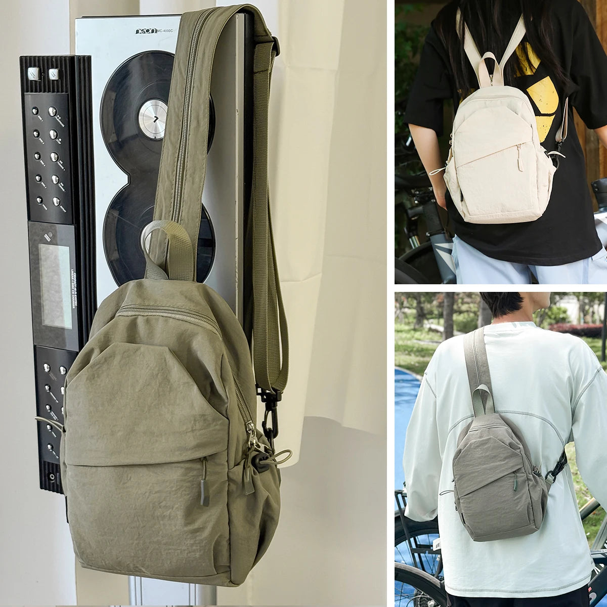 Unisex Nylon Crossbody Chest Bag – Lightweight Sports & Cycling Shoulder Bag