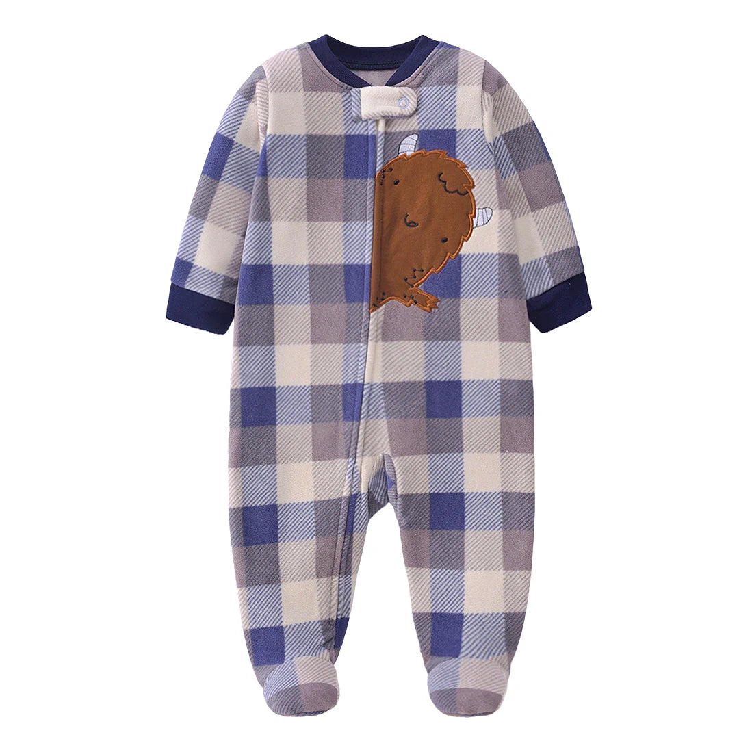 Baby Winter Fleece Romper – Warm Unisex Jumpsuit for Newborns 3–12 Months