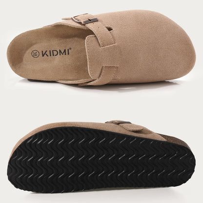 Women's Cork Mule Clogs – Suede Anti-Slip Outdoor Slippers with Arch Support