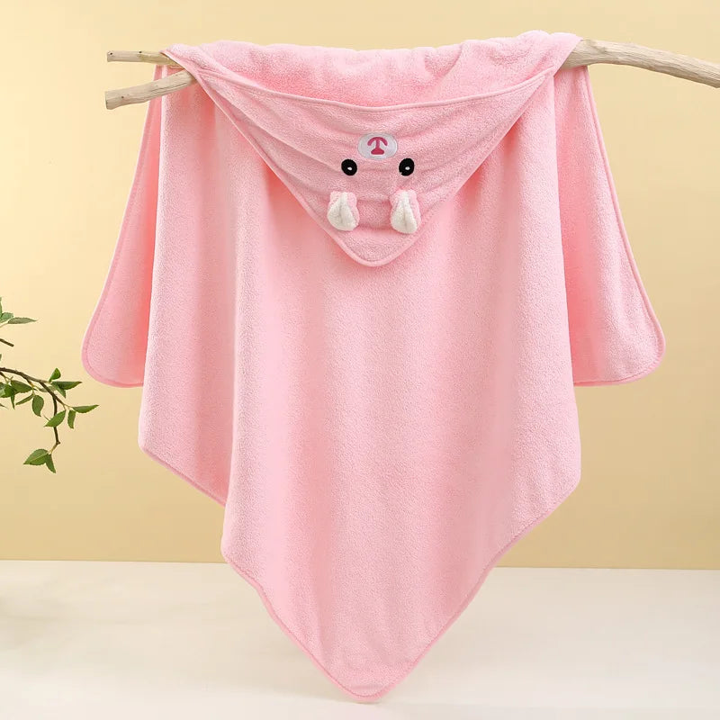 Cute Baby Bath Towel – Soft Absorbent Newborn Swaddle Wrap Blanket for Boys & Girls