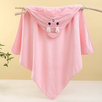 Cute Baby Bath Towel – Soft Absorbent Newborn Swaddle Wrap Blanket for Boys & Girls