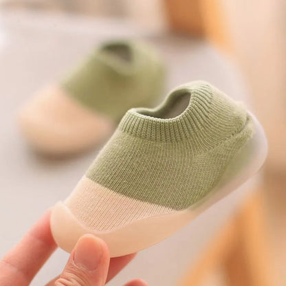 Baby Knit Booties – Soft Non-Slip Rubber Sole Barefoot Floor Shoes for Infant Boys & Girls