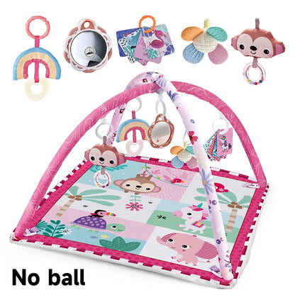 Baby Play Gym Mat with Rack – Newborn Activity Tummy Time Blanket 0-36 Months