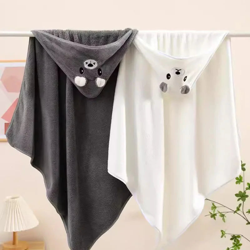Cute Baby Bath Towel – Soft Absorbent Newborn Swaddle Wrap Blanket for Boys & Girls