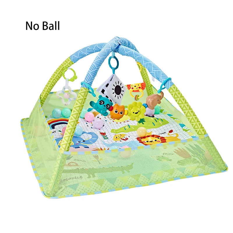 Baby Play Gym Mat with Rack – Newborn Activity Tummy Time Blanket 0-36 Months