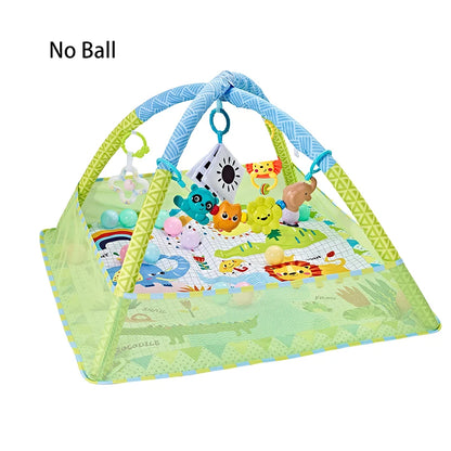 Baby Play Gym Mat with Rack – Newborn Activity Tummy Time Blanket 0-36 Months