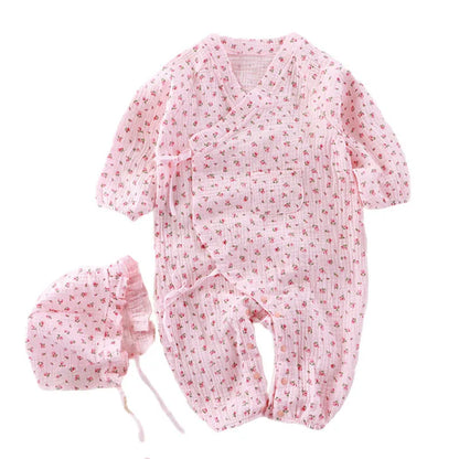 Baby Muslin Cotton Long Sleeve Romper – Unisex Jumpsuit for 0–24 Months