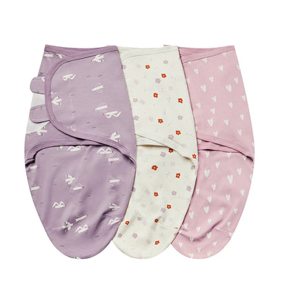 Baby Swaddle Blanket 3-Pack – 100% Cotton Adjustable Newborn Wrap Set for 0–6 Months