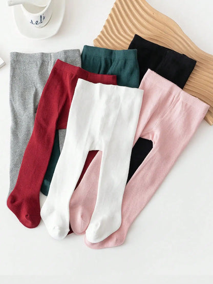 Baby Girls Pantyhose Tights – Soft Elastic Waist Solid Color Stockings for Newborns & Toddlers