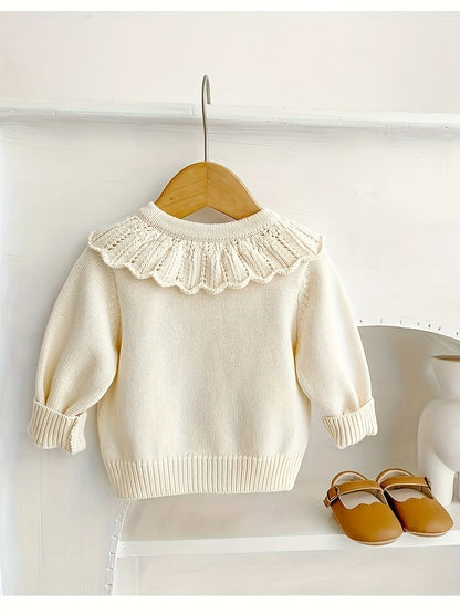 Baby Girl Knitted Cardigan Sweater – Warm Toddler Winter Top for Autumn & Winter