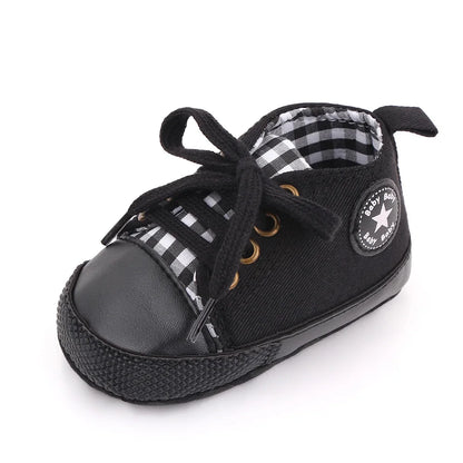Baby Canvas Sneakers – Classic Soft Sole Non-Slip First Walker Shoes for Boys & Girls