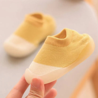 Baby Knit Booties – Soft Non-Slip Rubber Sole Barefoot Floor Shoes for Infant Boys & Girls