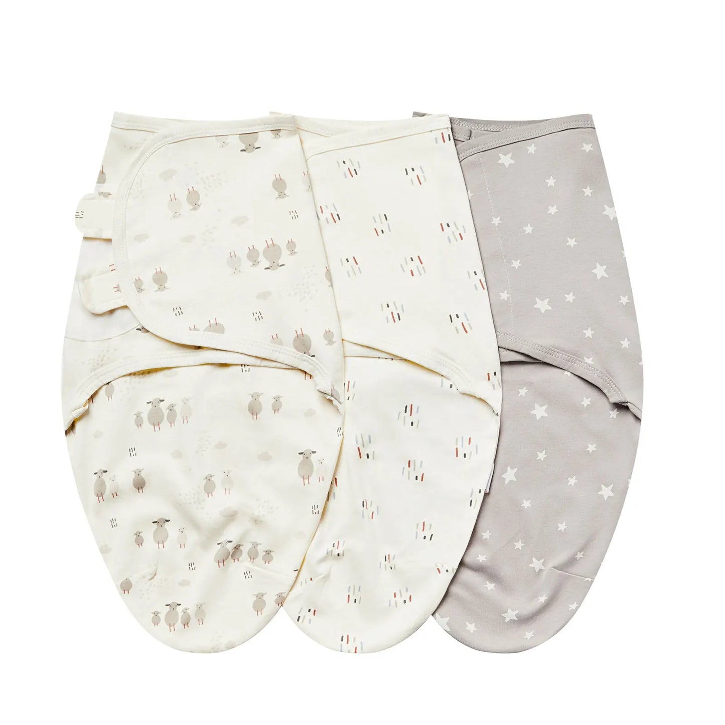 Baby Swaddle Blanket 3-Pack – 100% Cotton Adjustable Newborn Wrap Set for 0–6 Months