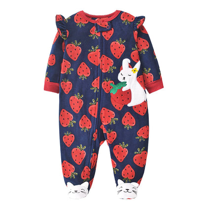 Baby Winter Fleece Romper – Warm Unisex Jumpsuit for Newborns 3–12 Months