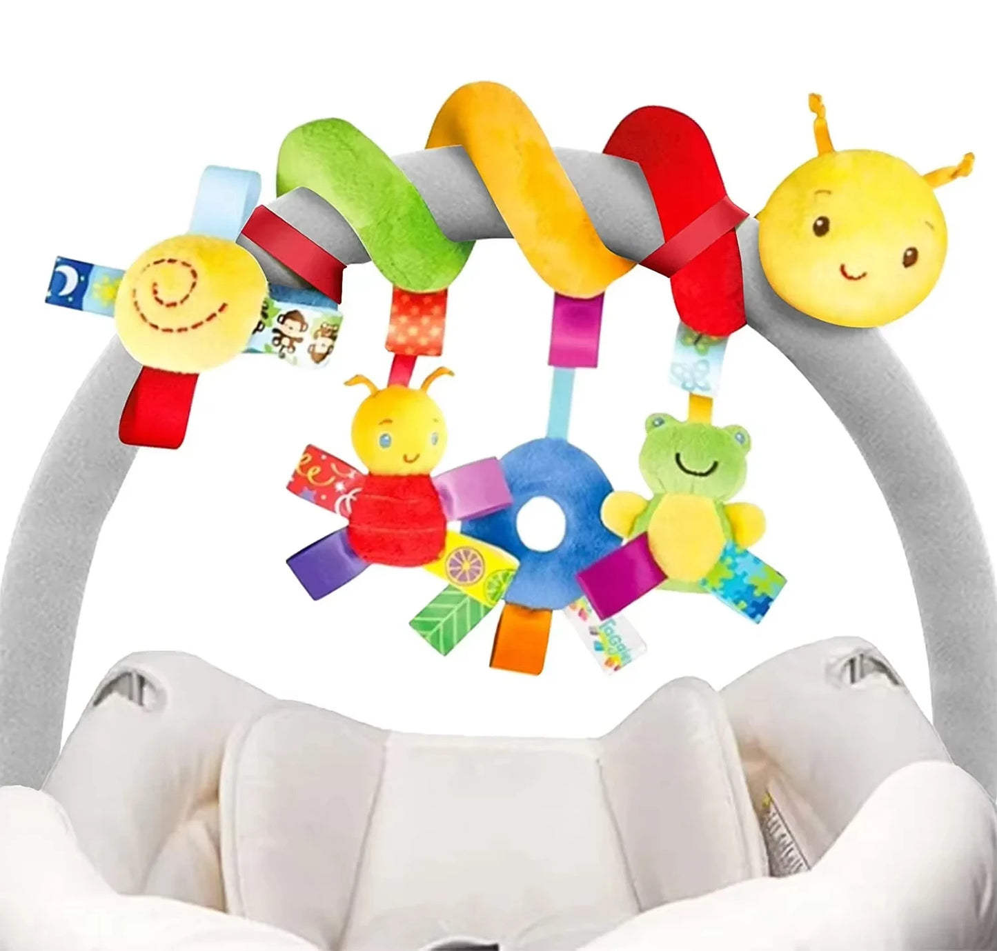 Baby Crib Hanging Rattle Toy – Soft Spiral Stroller & Car Seat Mobile for Newborns