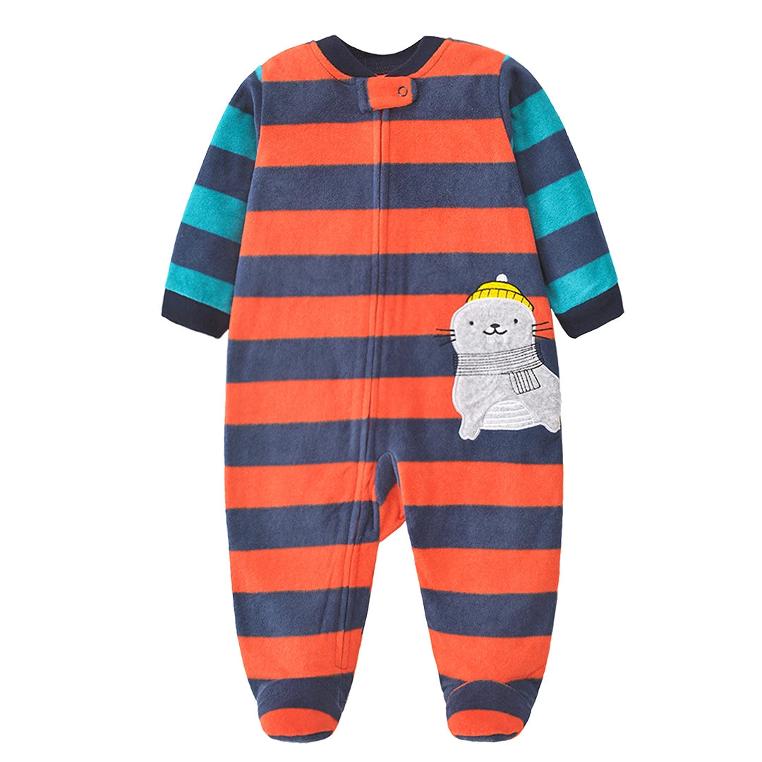 Baby Winter Fleece Romper – Warm Unisex Jumpsuit for Newborns 3–12 Months