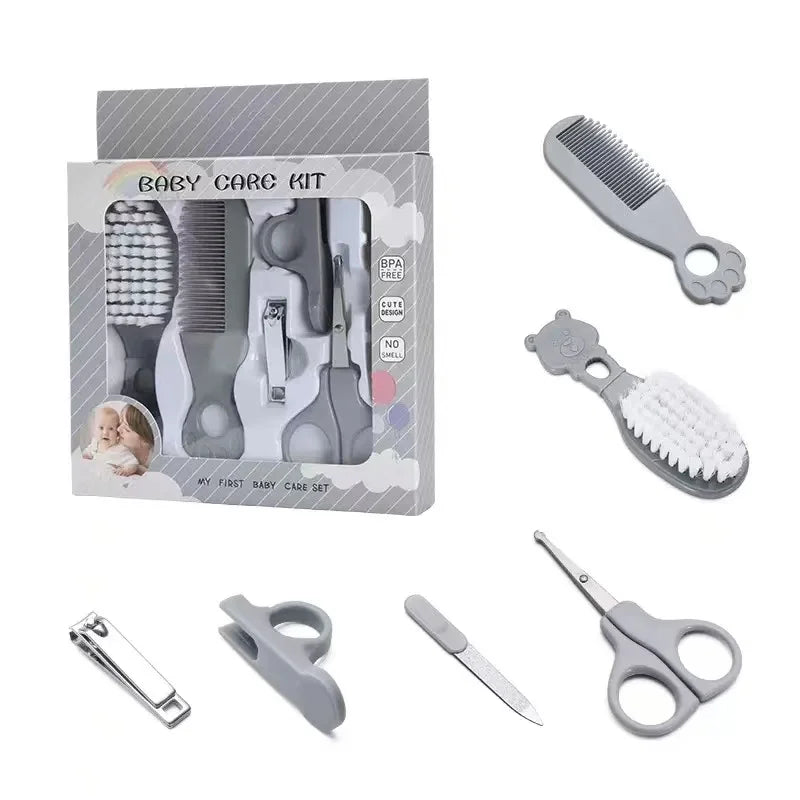 Baby Grooming Kit – 5-in-1 BPA-Free Newborn Care Set with Comb, Brush, Nail Clippers & Scissors