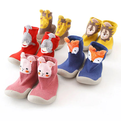 Baby Knit Booties – Soft Non-Slip Rubber Sole Barefoot Floor Shoes for Infant Boys & Girls