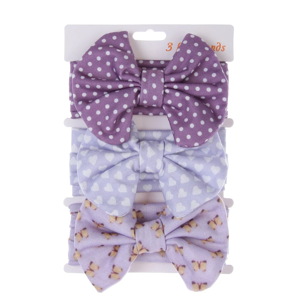 Baby Headbands 3-Pack – Cute Cotton Bow & Print Hairbands for Newborns
