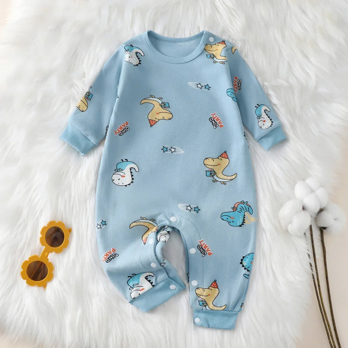 Newborn Baby Cotton Romper – Soft Long Sleeve Infant Clothes for Boys & Girls 0–18 Months