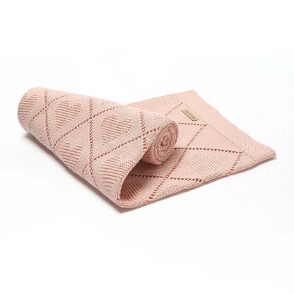 Baby Cotton Knit Swaddle Blanket – Super Soft Nursery Wrap Quilt 90×70cm for Newborns