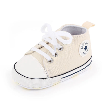 Baby Canvas Sneakers – Classic Soft Sole Non-Slip First Walker Shoes for Boys & Girls