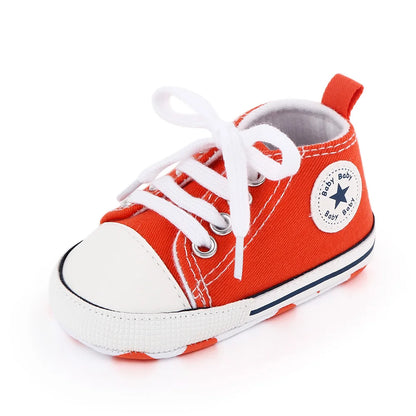 Baby Canvas Sneakers – Classic Soft Sole Non-Slip First Walker Shoes for Boys & Girls