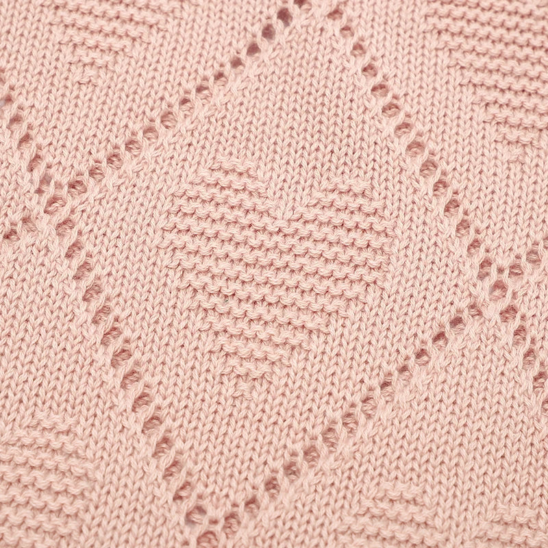 Baby Cotton Knit Swaddle Blanket – Super Soft Nursery Wrap Quilt 90×70cm for Newborns