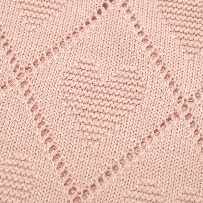 Baby Cotton Knit Swaddle Blanket – Super Soft Nursery Wrap Quilt 90×70cm for Newborns