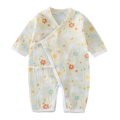Baby Muslin Cotton Long Sleeve Romper – Unisex Jumpsuit for 0–24 Months