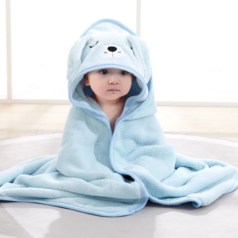 Cartoon Animal Baby Hooded Bath Towel – Soft Newborn Bathrobe Swaddle Wrap for Boys & Girls