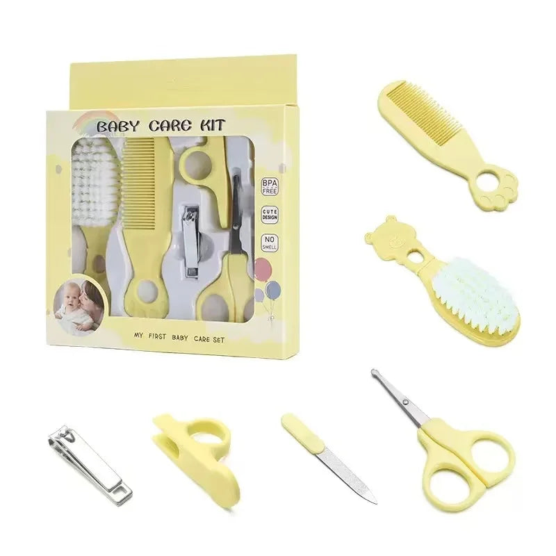 Baby Grooming Kit – 5-in-1 BPA-Free Newborn Care Set with Comb, Brush, Nail Clippers & Scissors
