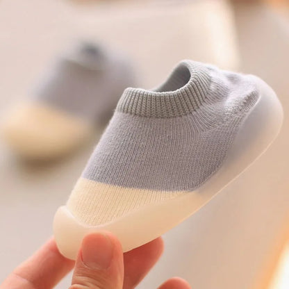 Baby Knit Booties – Soft Non-Slip Rubber Sole Barefoot Floor Shoes for Infant Boys & Girls