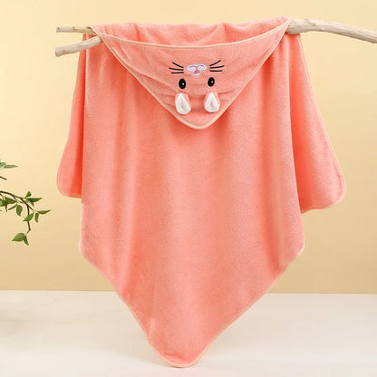 Cute Baby Bath Towel – Soft Absorbent Newborn Swaddle Wrap Blanket for Boys & Girls