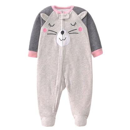 Baby Winter Fleece Romper – Warm Unisex Jumpsuit for Newborns 3–12 Months