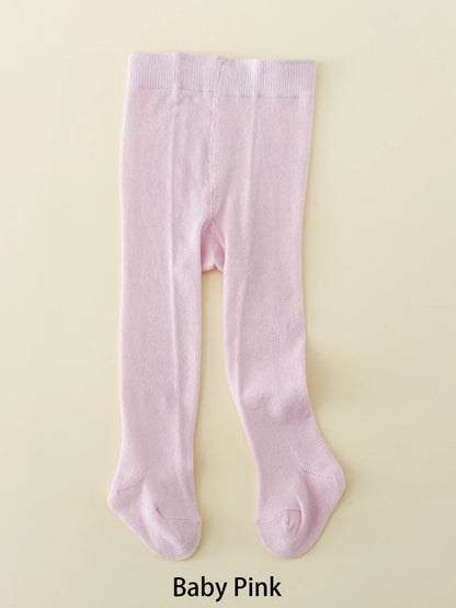 Baby Girls Pantyhose Tights – Soft Elastic Waist Solid Color Stockings for Newborns & Toddlers