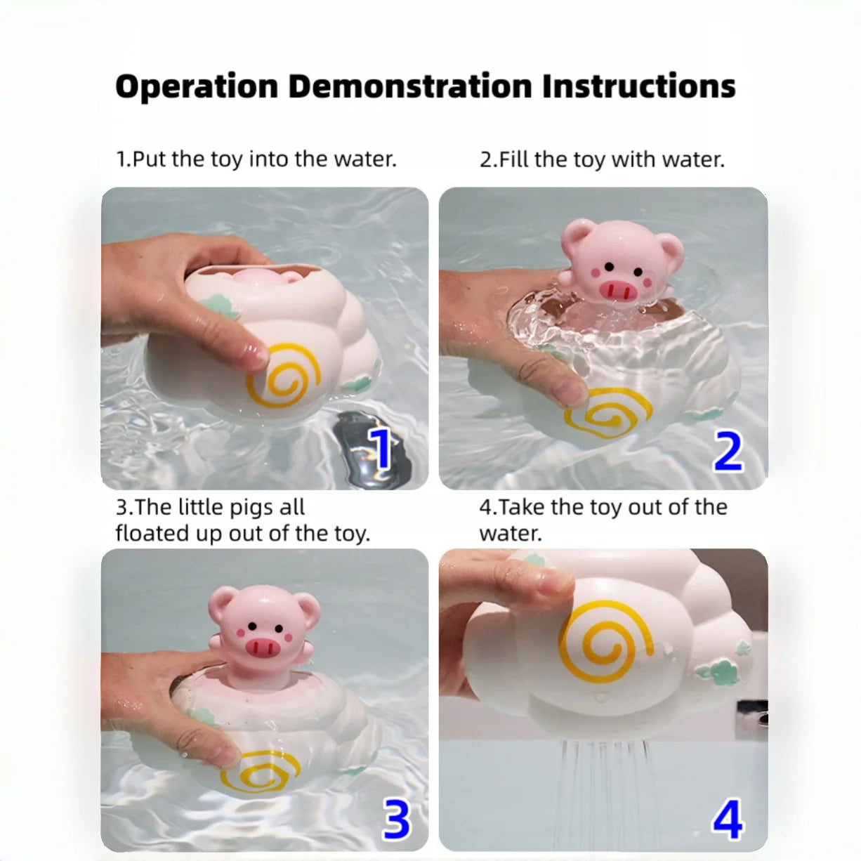 Baby Bath Water Spraying Cloud Toy – Cute Shower Swimming Toy for Kids